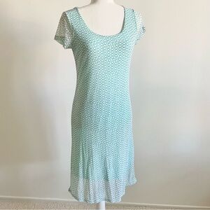 Yest Polka Dot Body Con Midi Dress, US 8 Light Turquoise